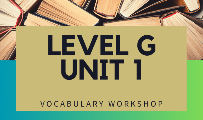 Vocab workshop level g unit 1