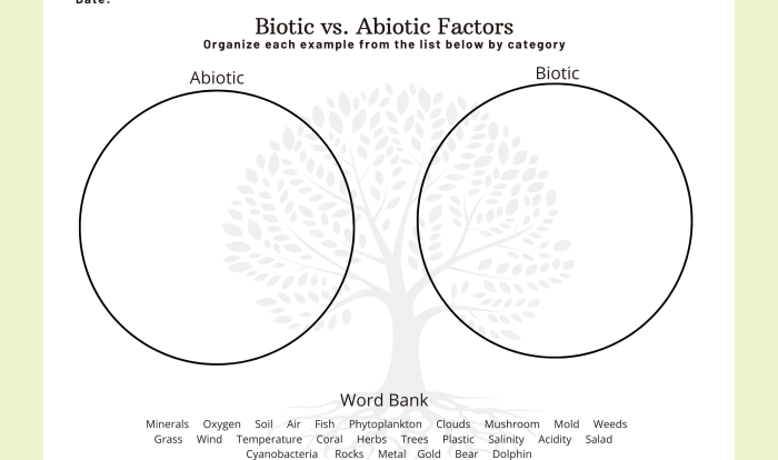 Abiotic vs biotic factors worksheet answer key